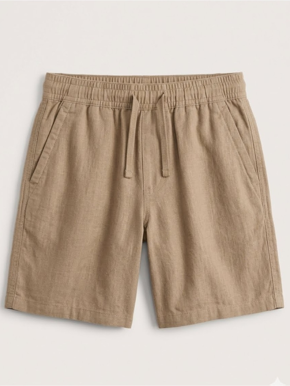 abercrombie kids Boys Tan Drawstring Linen Shorts - school staple - size 13/14
